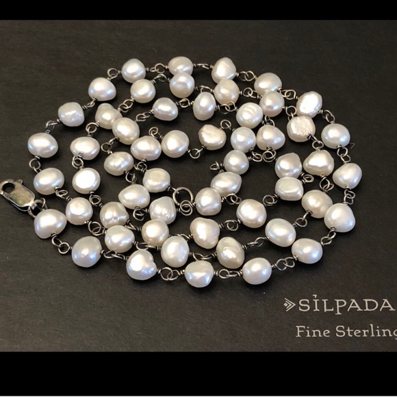 Silpada Pearl ‘Fresh Catch’ Flirty Sterling Necklace 32” - N1368 - Picture 5 of 16